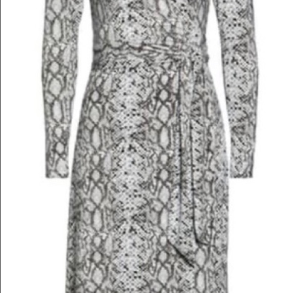 Good American Python Snake Print Long Sleeve Wrap Dress Size 5 - Picture 2 of 3